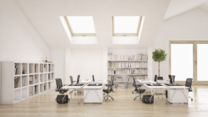 Bright open office space maintained by The Best Office Cleaning Services Chicago.