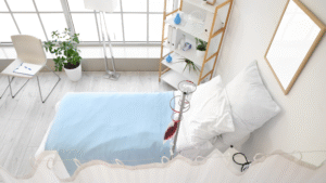 Patient room kept ready by The Best Terminal Cleaning Company in Chicago.