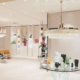 Elegant retail interior with chandelier and curated displays