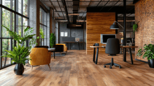 Chicago’s Best Office Cleaning ensuring spotless floors, tidy furniture, and dust-free workstations in a modern office.