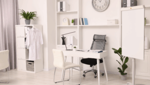 Clean medical office used for patient consultations