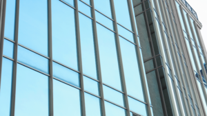Professional Window Cleaning Chicago on a modern glass building exterior
