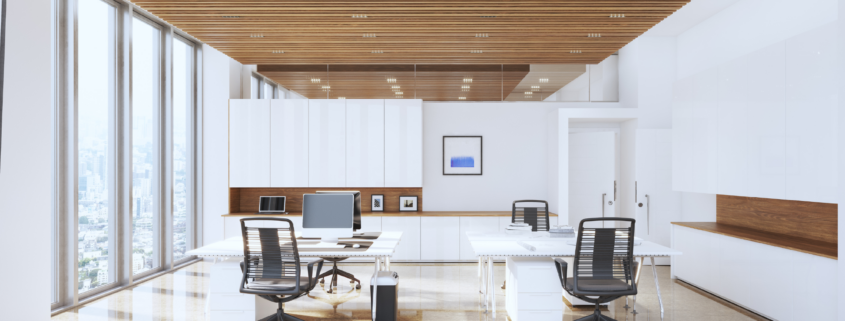 Modern commercial office cleaned and maintained by professional cleaning services