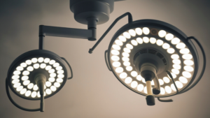 Bright surgical lighting system used in hospital operating room