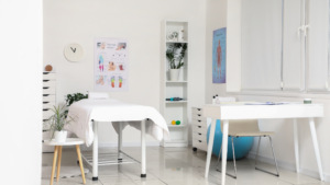 Physical therapy treatment room maintained by Professional Medical Cleaning Chicago