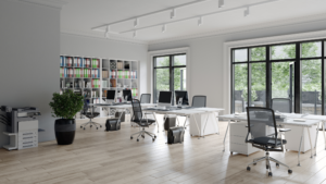 Open office workspace cleaned by Professional Office Cleaning in Chicago