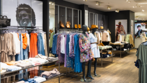 Organized clothing store interior cleaned by The Best Retail Cleaning Services in Chicago