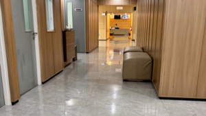 Clean healthcare corridor maintained by Best Medical Cleaning Services in Chicago