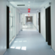 Medical corridor fully cleaned and disinfected after construction