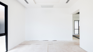 Newly renovated commercial office space awaiting final cleaning before occupancy.