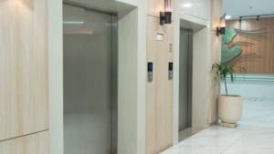 Reliable Janitorial Services Chicago maintaining clean elevator lobby and common areas.