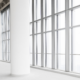 Modern office interior with large clean windows maintained by Commercial Window Cleaning in Chicago.