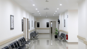 Healthcare Terminal Cleaning in a medical facility reception and check-in area