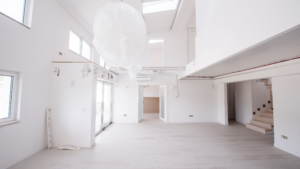 Large commercial space after renovation with clean open floor ready for business.