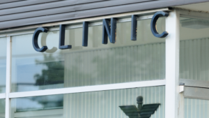 Exterior entrance and windows of a medical clinic